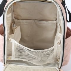 Pembe Renk Deri Anne Bebek Bakım Sırt Çantası