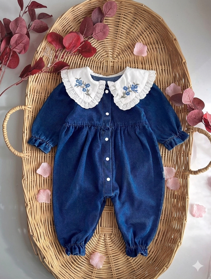 Yakalı Kot Tulum (Ufak Kalıp-Bir beden büyük alın)