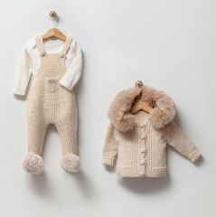 Bej Düğmeli Slopet Takım