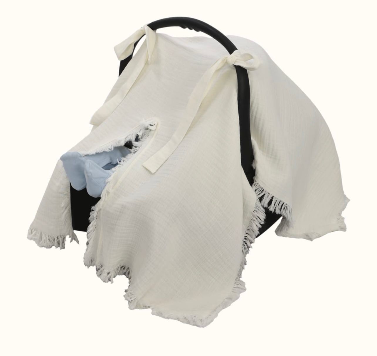 Müslin Kumaş Puset Örtüsü- Krem Renk