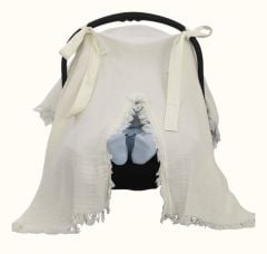 Müslin Kumaş Puset Örtüsü- Krem Renk