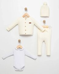 Krem Rengi Yünlü Takım