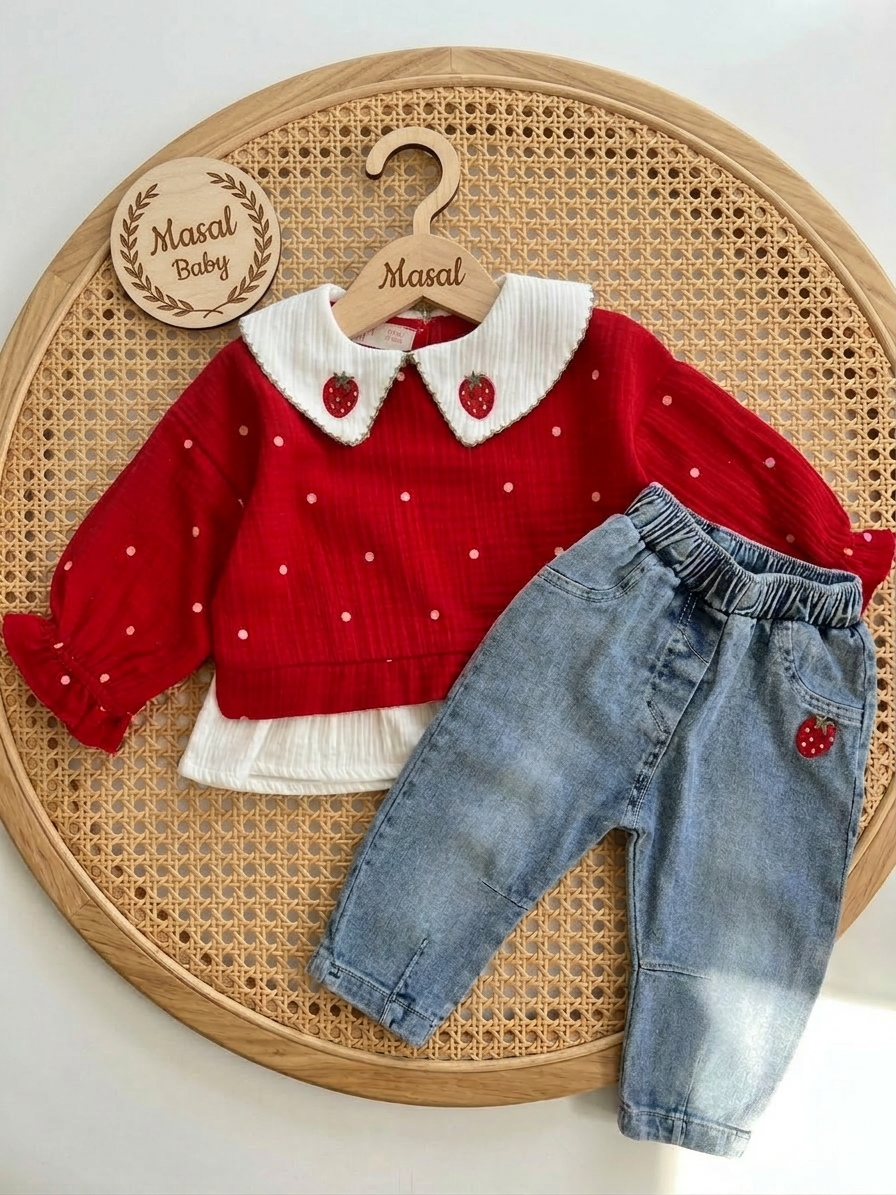 Müslin Çilek Takım