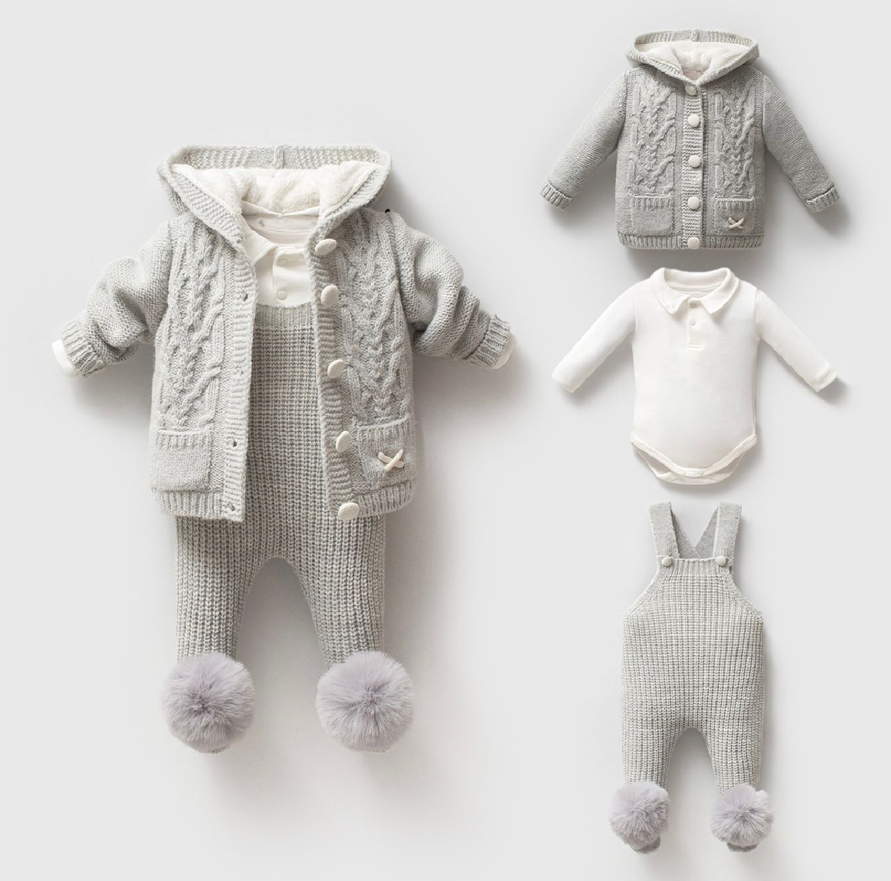 Gri Düğmeli Slopet Takım