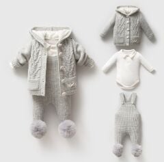 Gri Düğmeli Slopet Takım