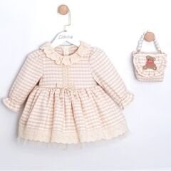 Çantalı Pudra Elbise