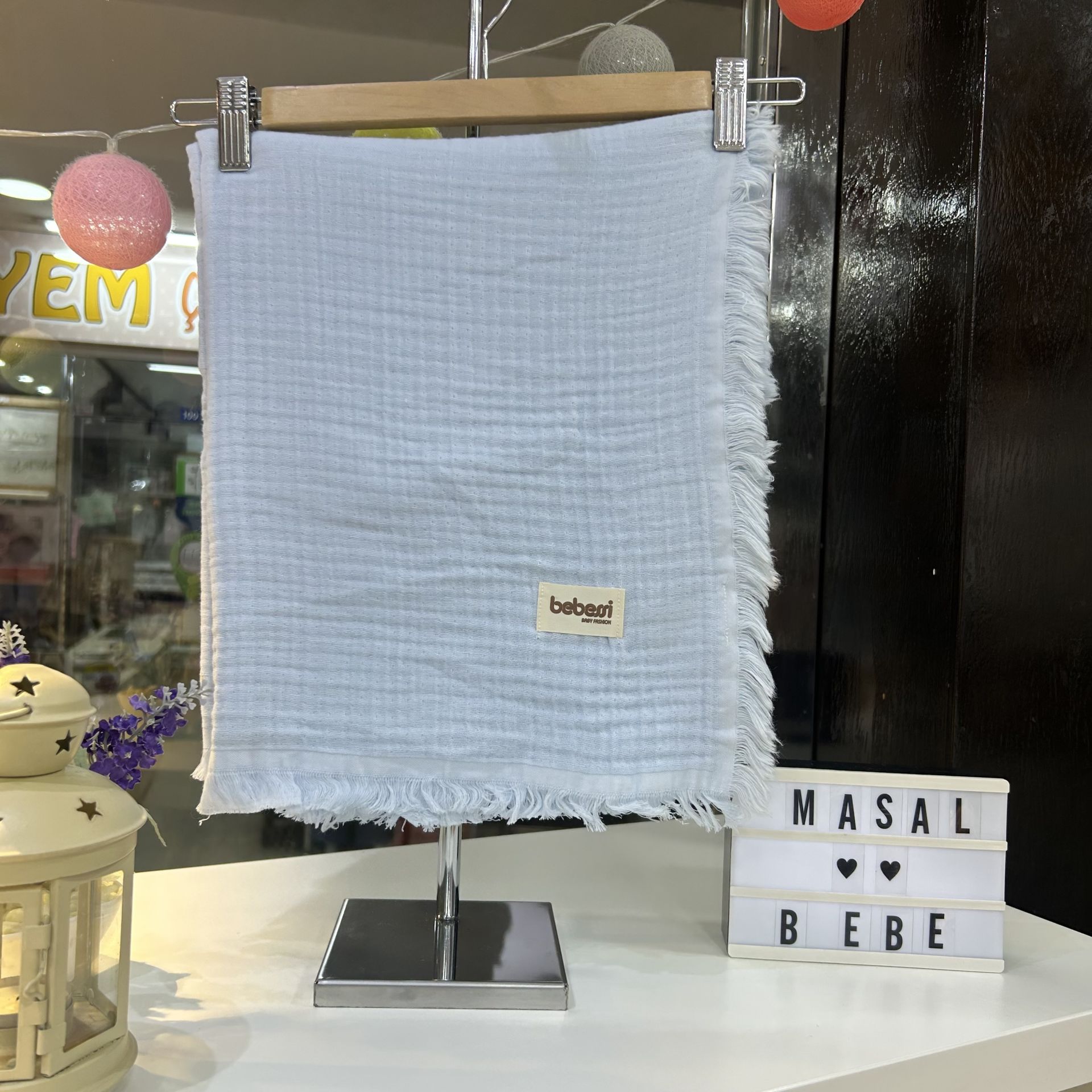 Mavi Müslin Battaniye - 4 Katlı