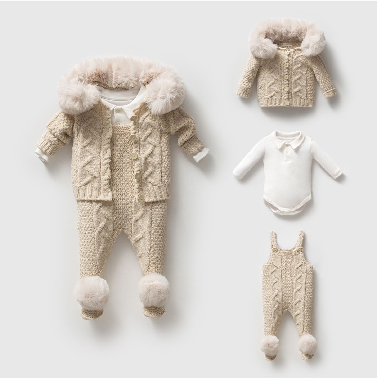 Bej Düğmeli Slopet Takım