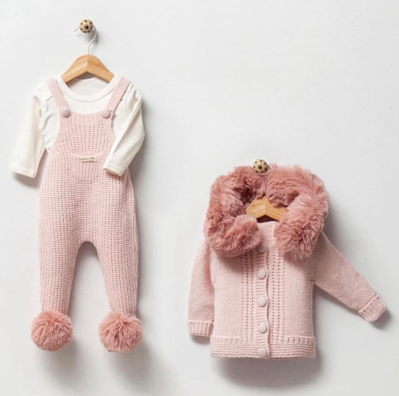 Pembe Düğmeli Slopet Takım