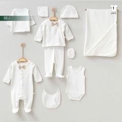 Krem- Bej Papyonlu 10 Parça Hastane Çıkışı