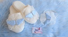 Mavi Kanatlı Terlik Taç Seti