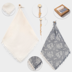 Üçlü Müslin Battaniye Seti- Ölçü 110x120 cm- Füme